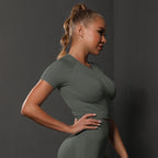 Korte Mouw Sculpting Actieve Croptop