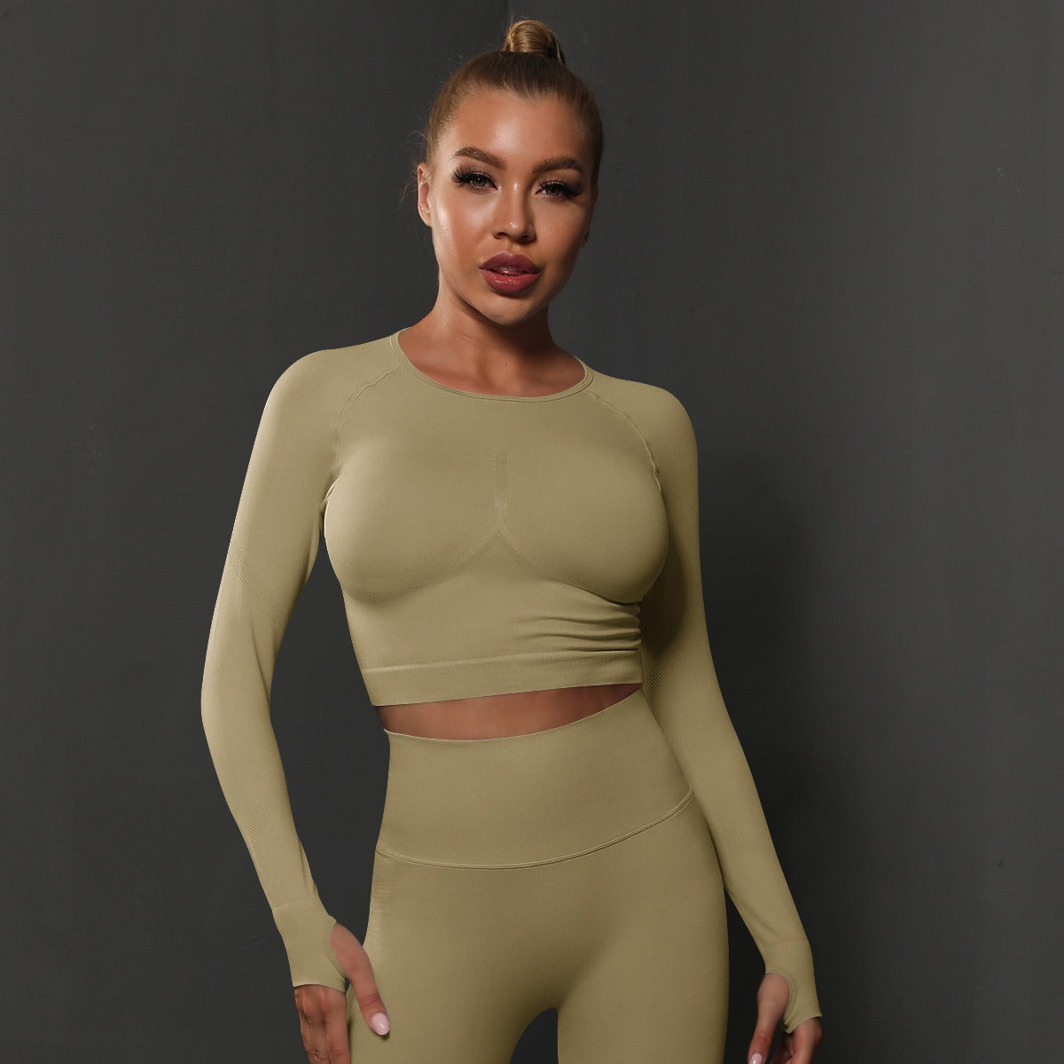 Naadloze Corrigerende Activewear Top met Lange Mouwen