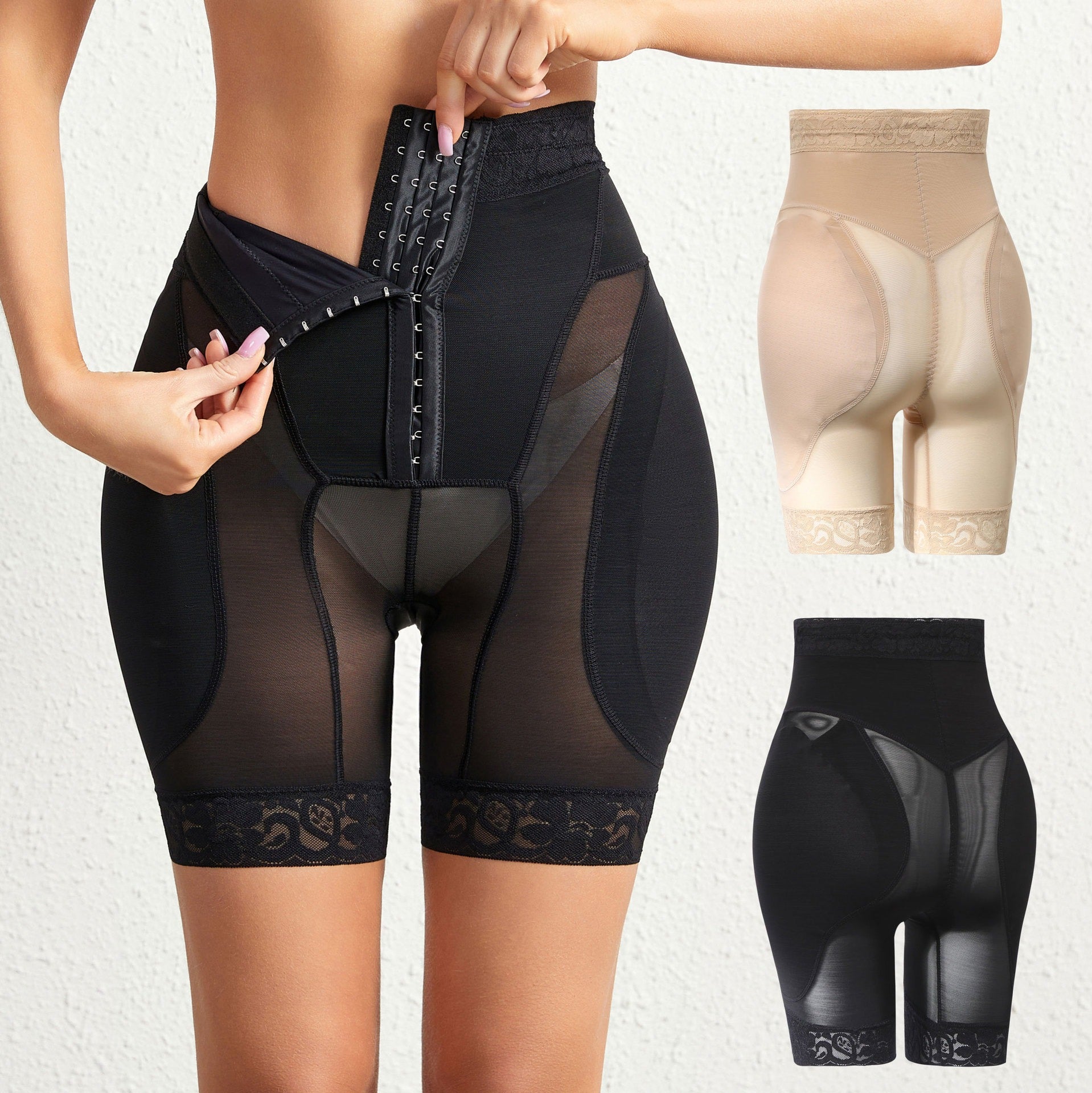High-Waist Shaping Shorts met Gladmakende Dijbenen