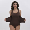 Taillerende Bodysuit met Brede Bandjes en Haak- en Oogsluiting