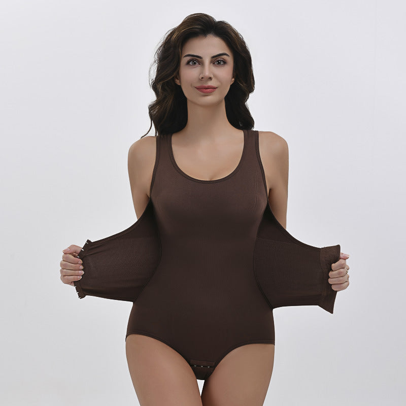 Taillerende Bodysuit met Brede Bandjes en Haak- en Oogsluiting