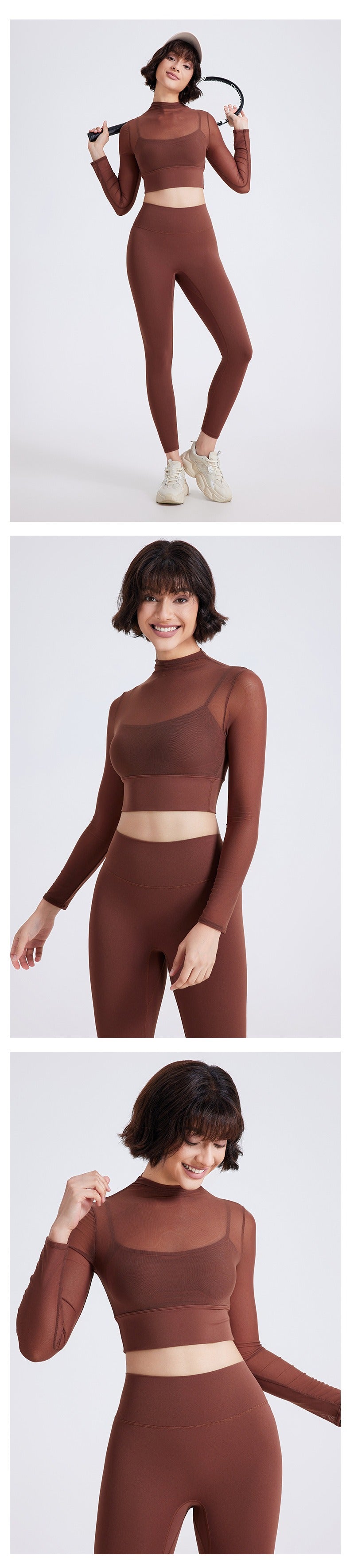 Crop Top met Lange Mouwen voor Vormgevende Compressie