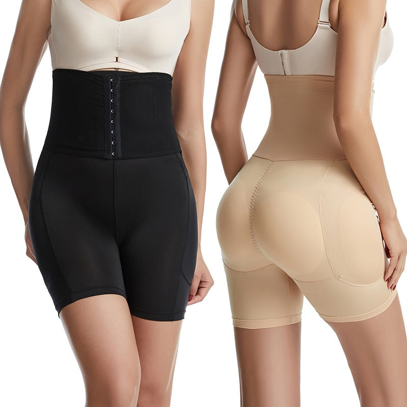 Zip-Up High-Waist Shaping Compression Shorts