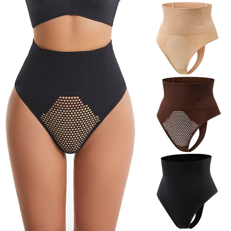 High Waist Corrigerende String met Mesh