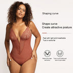 Kanten diepe V-hals corrigerende bodysuit