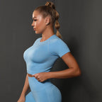 Korte Mouw Sculpting Actieve Croptop