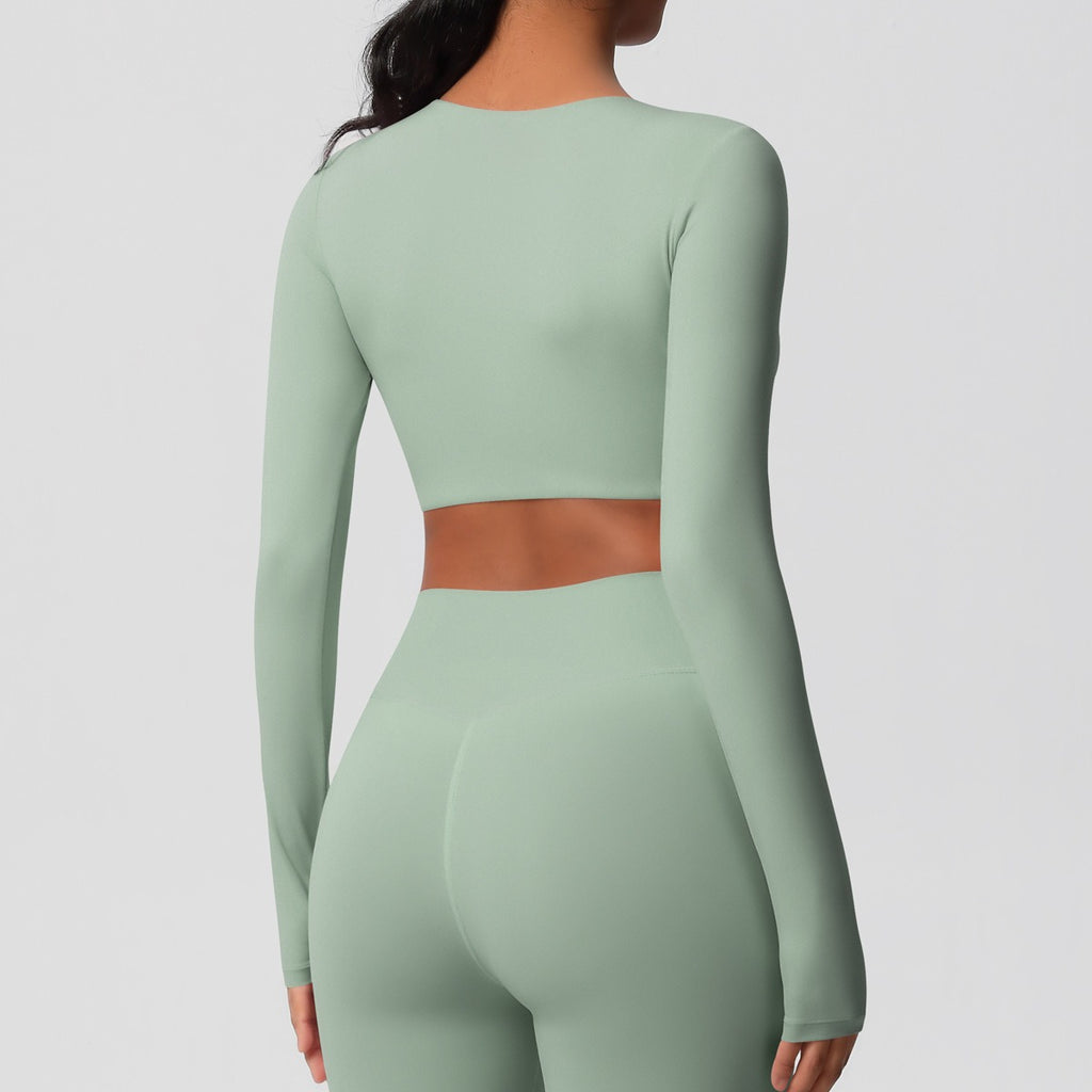 SculptFit Nauwsluitende Croptop met Lange Mouwen