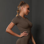 Korte Mouw Sculpting Actieve Croptop