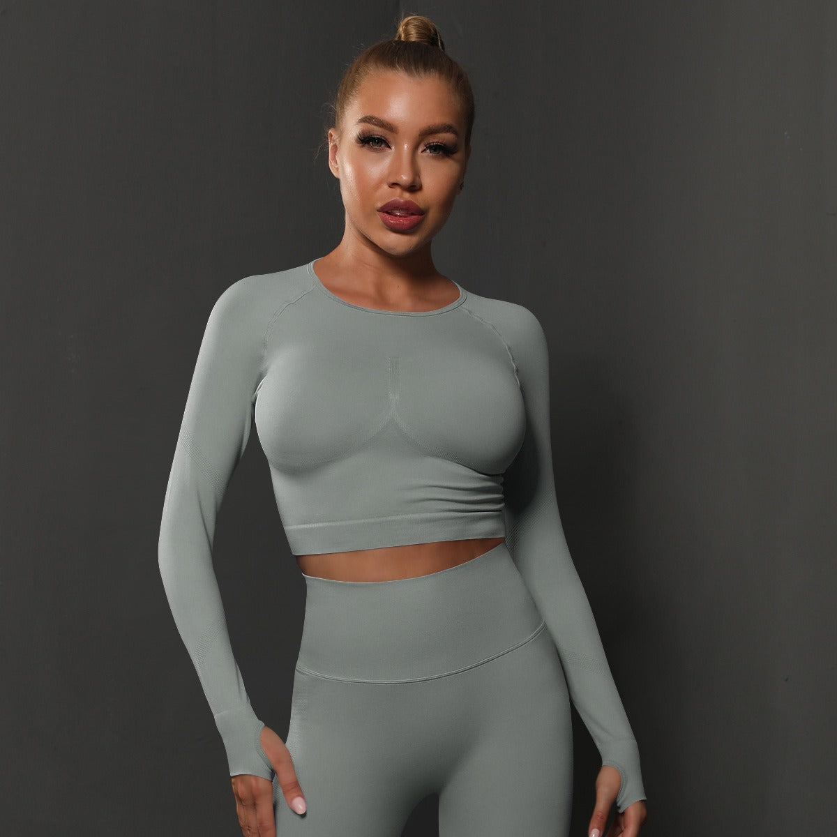 Naadloze Corrigerende Activewear Top met Lange Mouwen