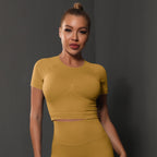 Korte Mouw Sculpting Actieve Croptop