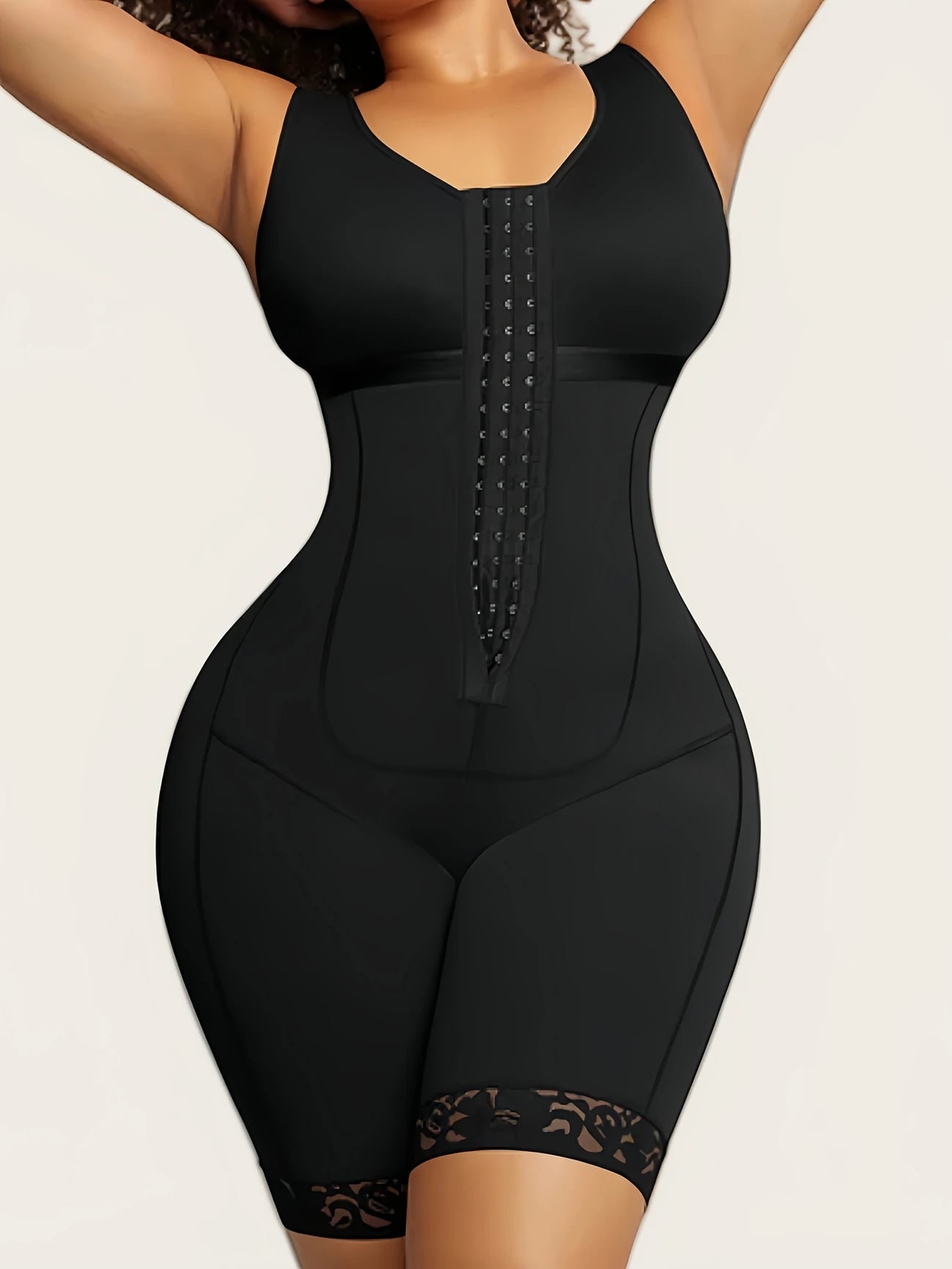 Voorgevormd Sculpt Bodysuit met Haaksluiting aan de Voorkant
