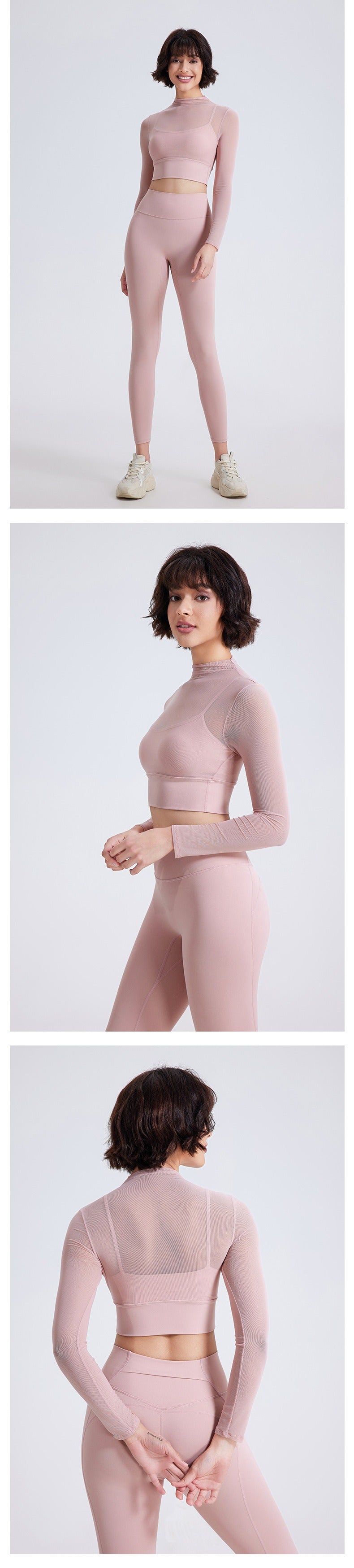 Crop Top met Lange Mouwen voor Vormgevende Compressie