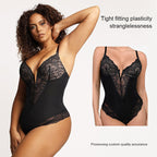 Kanten diepe V-hals corrigerende bodysuit