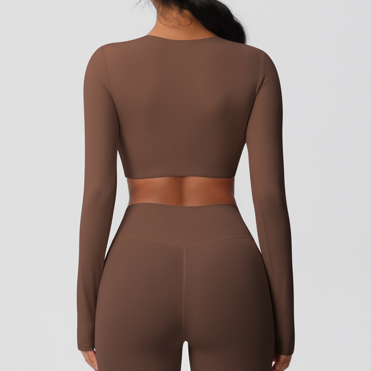 SculptFit Nauwsluitende Croptop met Lange Mouwen