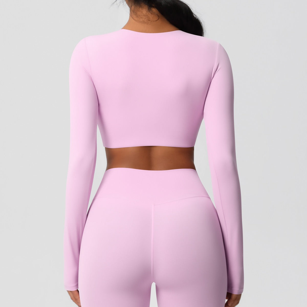 SculptFit Nauwsluitende Croptop met Lange Mouwen