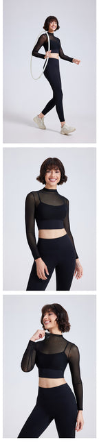 Crop Top met Lange Mouwen voor Vormgevende Compressie