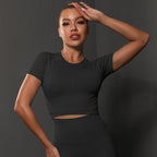 Korte Mouw Sculpting Actieve Croptop