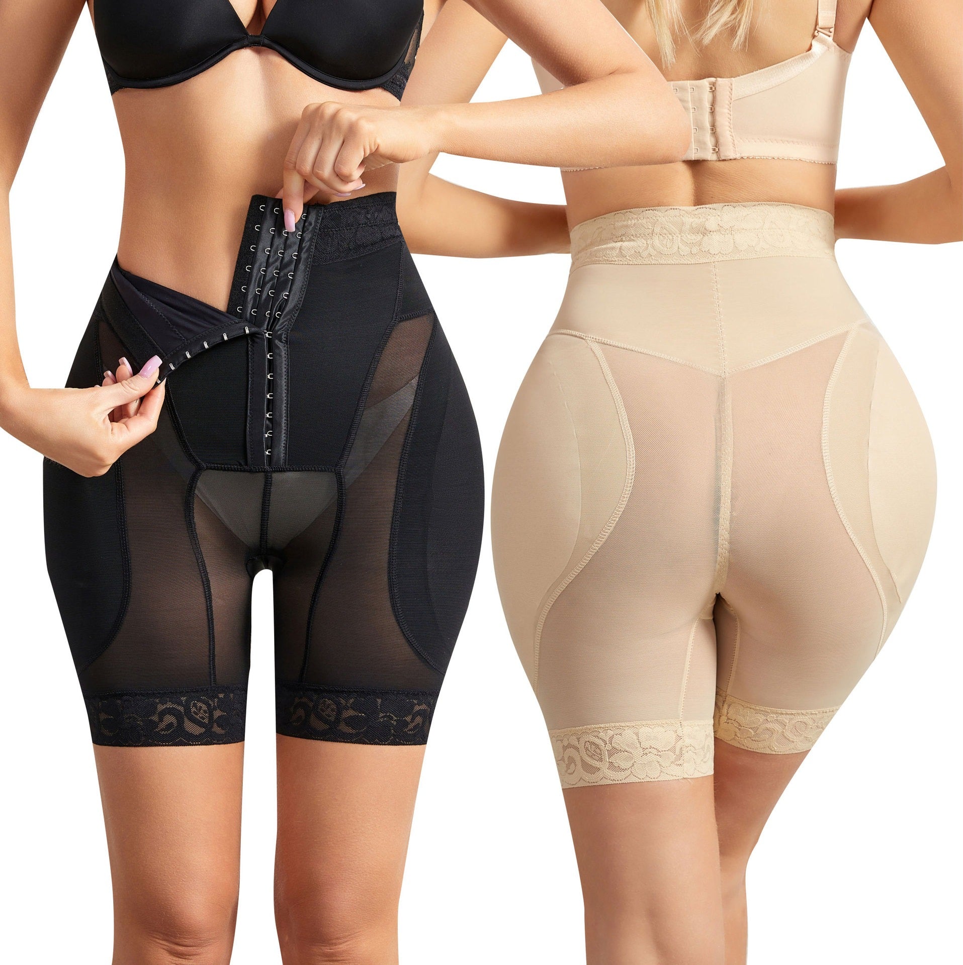High-Waist Shaping Shorts met Gladmakende Dijbenen