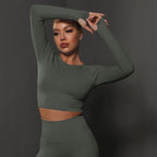 Naadloze Corrigerende Activewear Top met Lange Mouwen