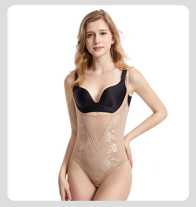 Corrigerende bodysuit met kanten inzetstukken bij de taille