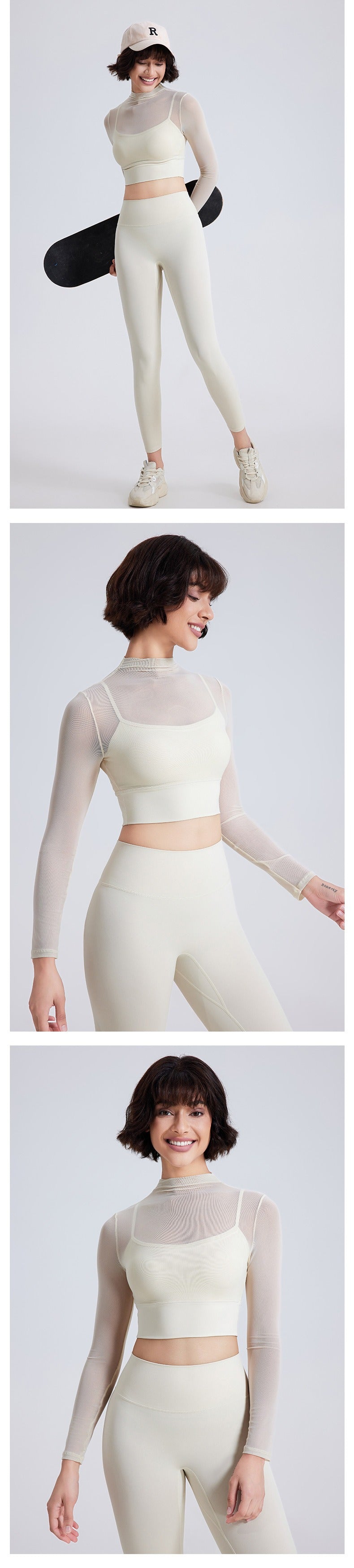 Crop Top met Lange Mouwen voor Vormgevende Compressie