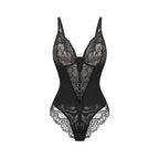 Kanten diepe V-hals corrigerende bodysuit