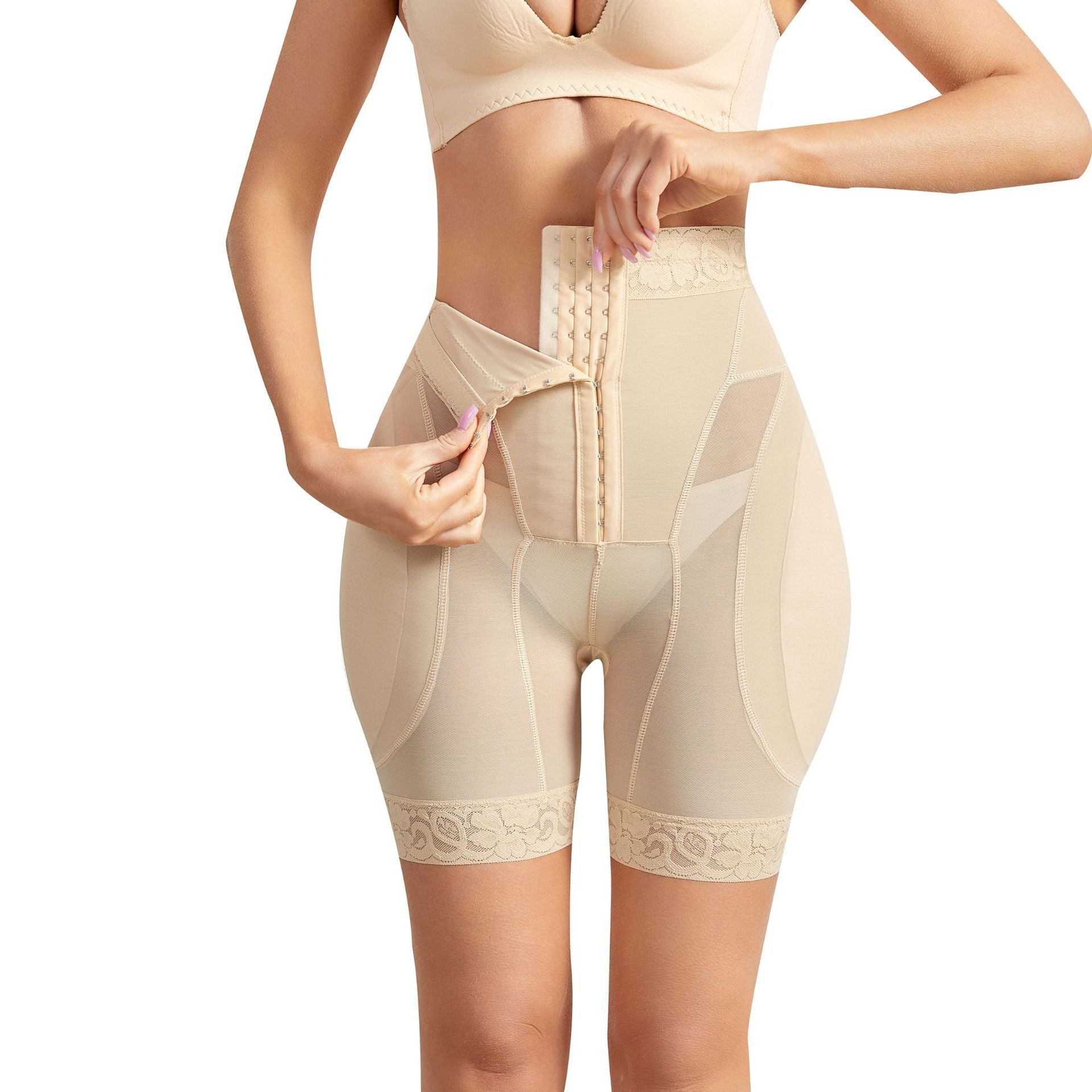 High-Waist Shaping Shorts met Gladmakende Dijbenen