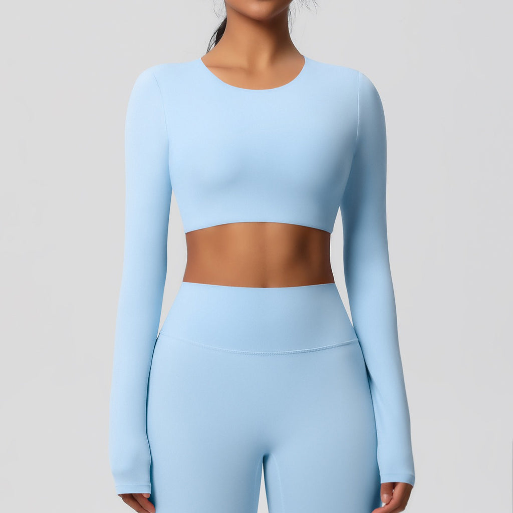 SculptFit Nauwsluitende Croptop met Lange Mouwen