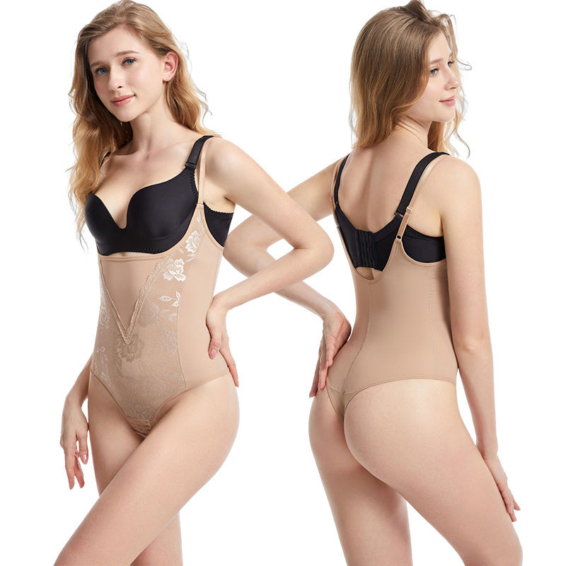 Corrigerende bodysuit met kanten inzetstukken bij de taille