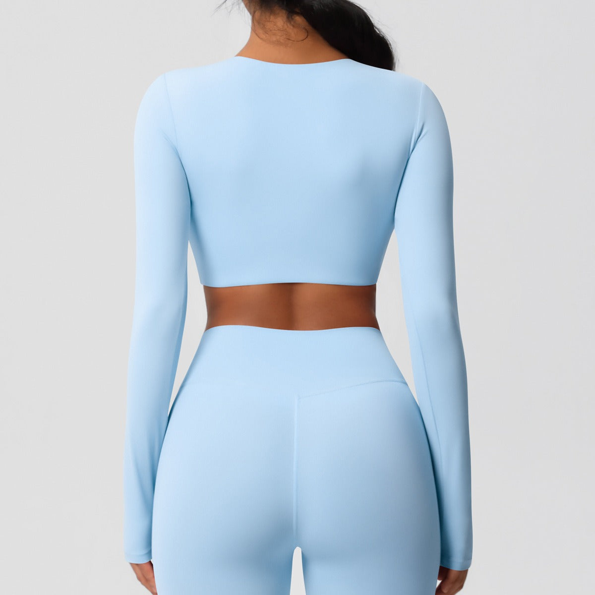 SculptFit Nauwsluitende Croptop met Lange Mouwen