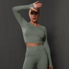 Naadloze Corrigerende Activewear Top met Lange Mouwen