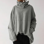 Mounia - Autumn Turtleneck Sweater - Gray