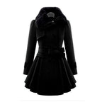 Pease - Mid-Length Winter Coat in Wool Blend for Women - Black