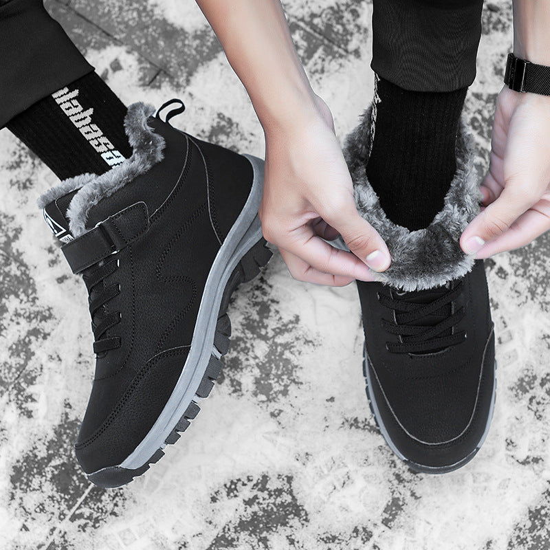 Women's Winter Snow Boots, Waterproof, Velcro Closure, Thermal Lining, Flat Heel - Winter-Ready - Black
