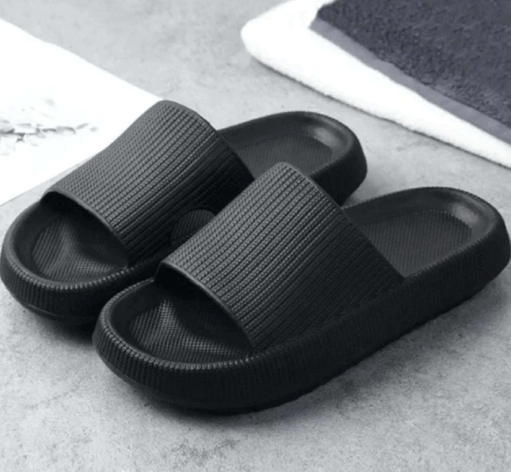 Women's Summer Sandals with Soft Sole and Slip-On Design - Black