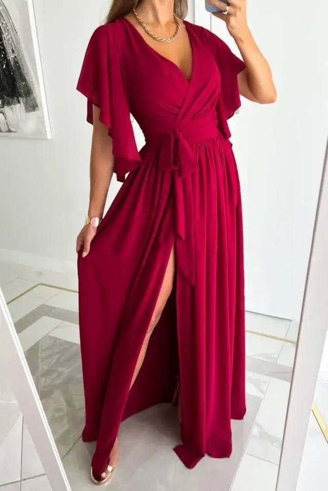 Chic Dress with V Neck | Timeless Women's Dress