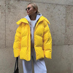 Warm Insulated Puffy Winter Jacket for Women | Perfect for Cold Months - Yellow