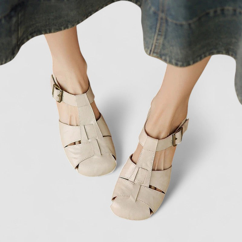 Women's Orthopedic Mary Jane Slip-Ons with Cushioned Arch Support - Beige