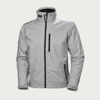 Women's Waterproof Rain Jacket with Hood and Reflective Details - Gray