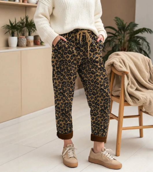 Women's Casual Leopard Print Long Pants | Women's Sweatpants
