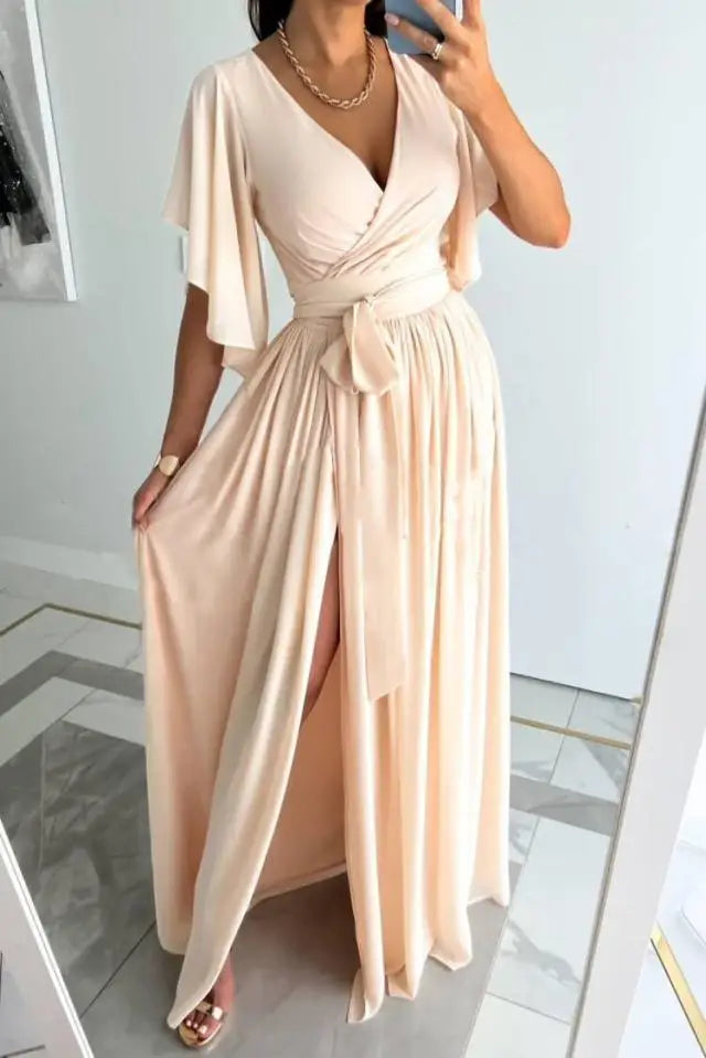Chic Dress with V Neck | Timeless Women's Dress