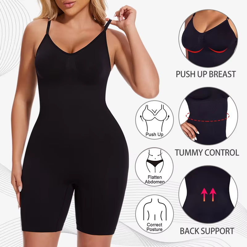 Naadloos Vormgevend Bodysuit met Verstelbare Bandjes