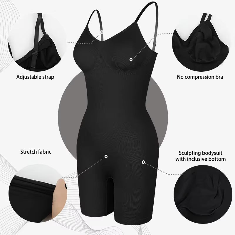 Naadloos Vormgevend Bodysuit met Verstelbare Bandjes