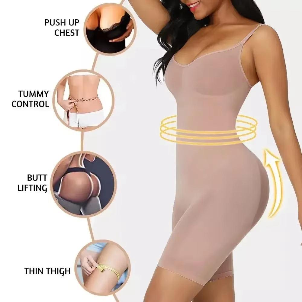 Naadloos Vormgevend Bodysuit met Verstelbare Bandjes