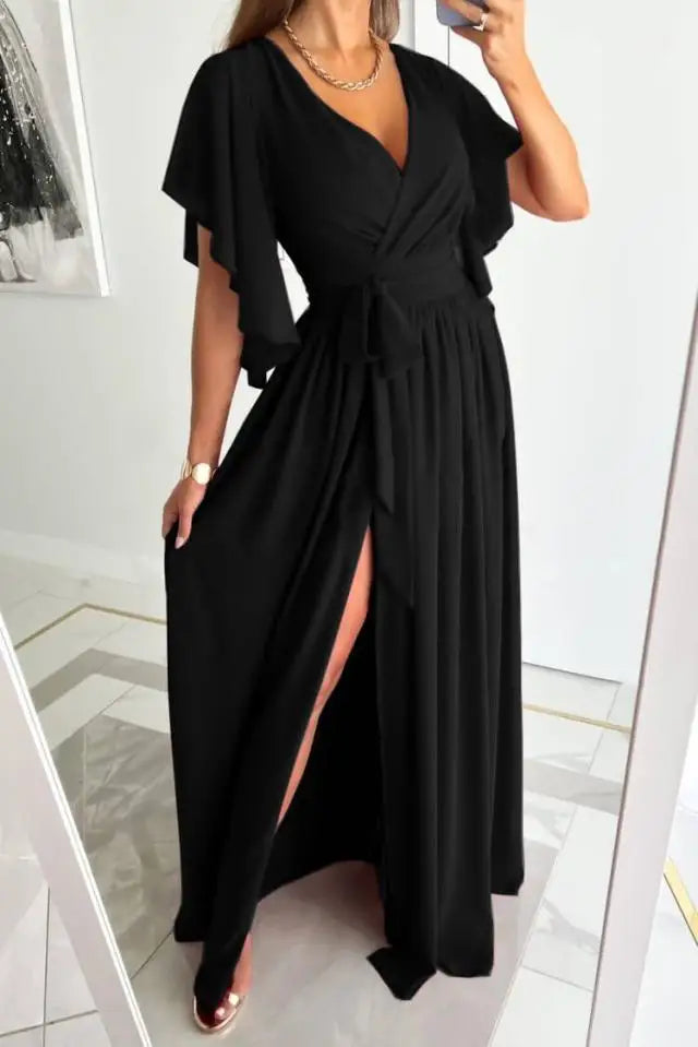 Chic Dress with V Neck | Timeless Women's Dress