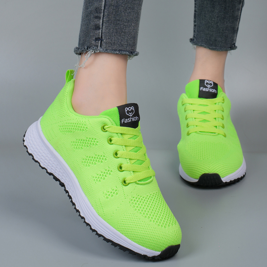 Lightweight Breathable Knit Sneakers with Cushioned Sole | Perfect for Autumn - Green