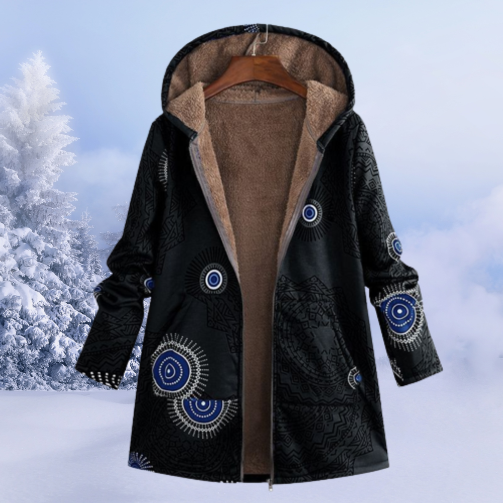 Long Quilted Puffer Winter Jacket with Hood | Perfect for Cold Winter Days - Black