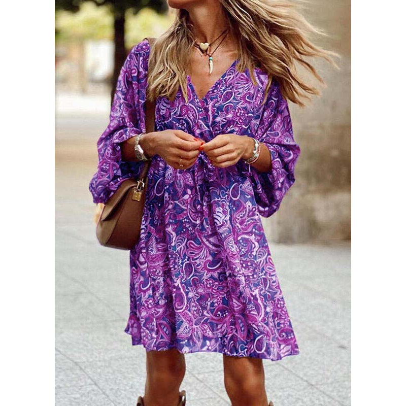 Lola - Summer Breeze Boho Dress for Women - Purple