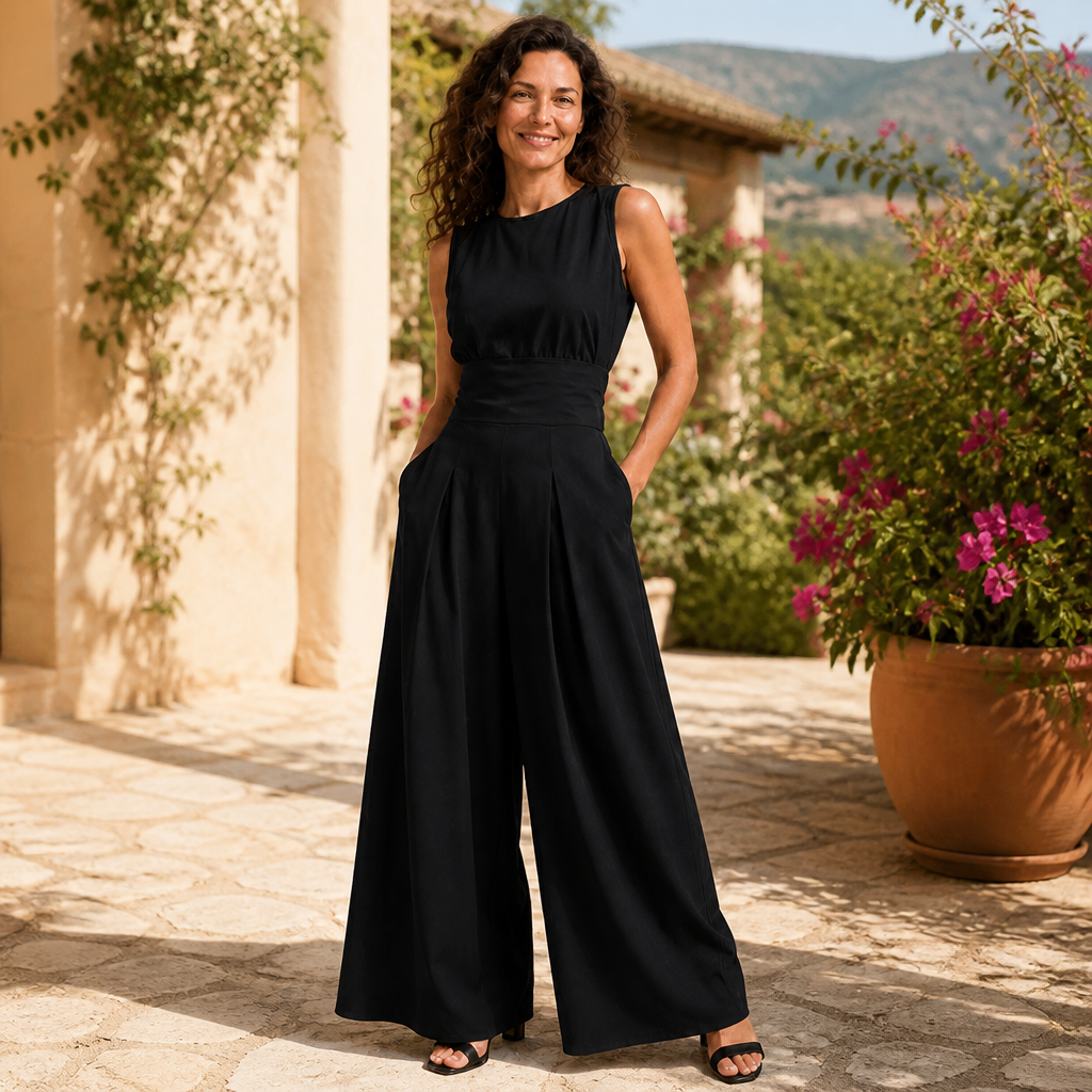 Elegant Sleeveless Jumpsuit for Women with a Fitted Belt | Party Outfit