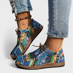 Women's Sneakers with Arch Support and Wide Sole in Multicolor Design - Blue